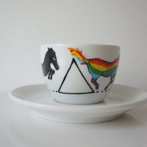 Ceașcă cafea pictată unicorn