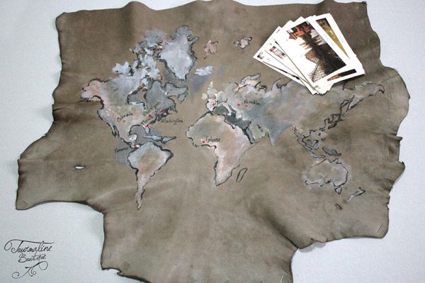 Travel Journal, harta lumii pictata pe piele